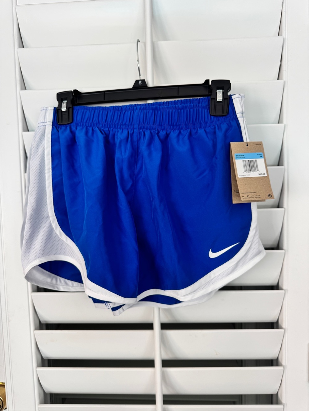 Nike Royal Blue and White Women's Running Shorts